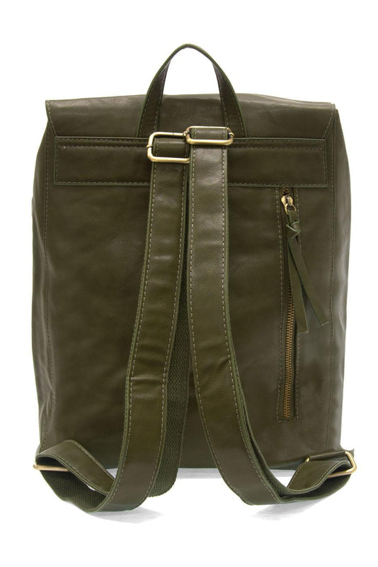 Vegan Leather Rhetta Backpack - Olive