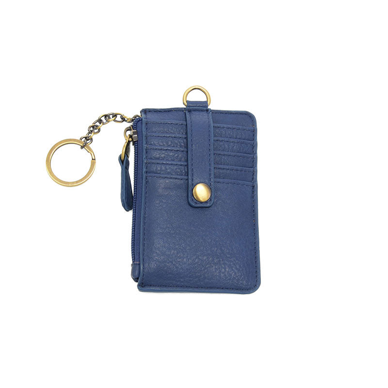 Vegan Leather Dolly Small Keyring Card Wallet - Bright Navy