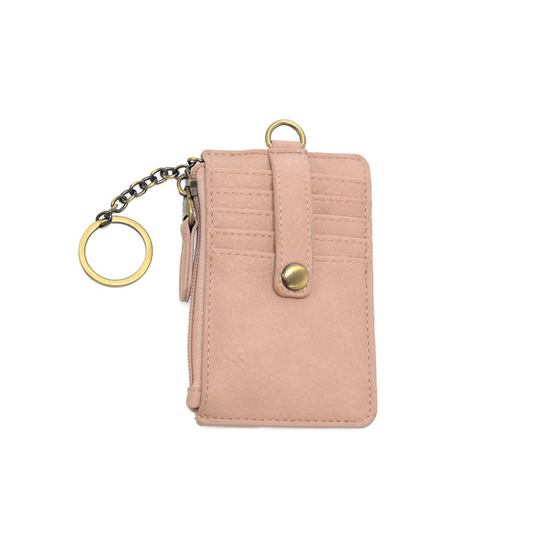 Vegan Leather Dolly Small Keyring Card Wallet - Blush Pink