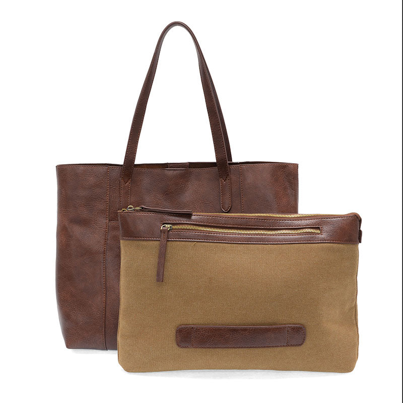 Vegan Leather Laptop Sondra Commuter Tote Bag - Hickory