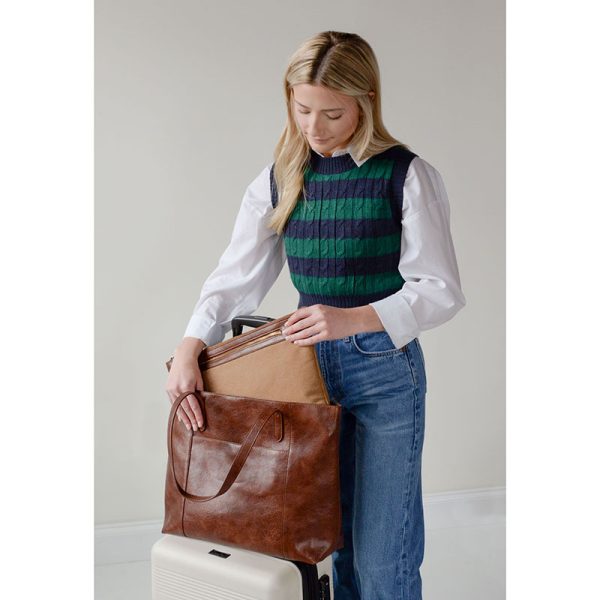 Vegan Leather Laptop Sondra Commuter Tote Bag - Hickory