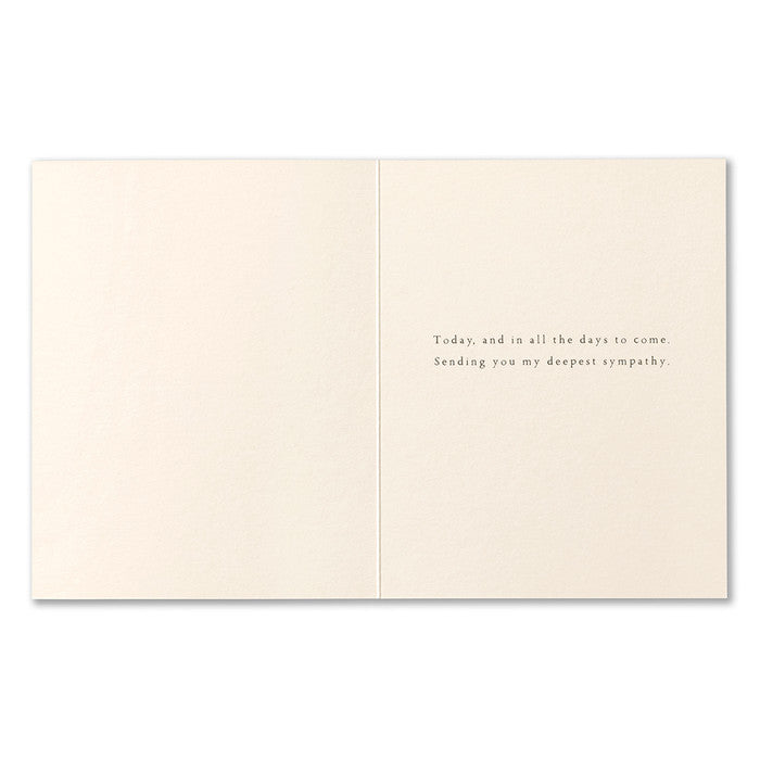 Sympathy Greeting Card - Holding You in my Heart. Interior Message: Today, and in all the days to come. Sending you my deepest sympathy.