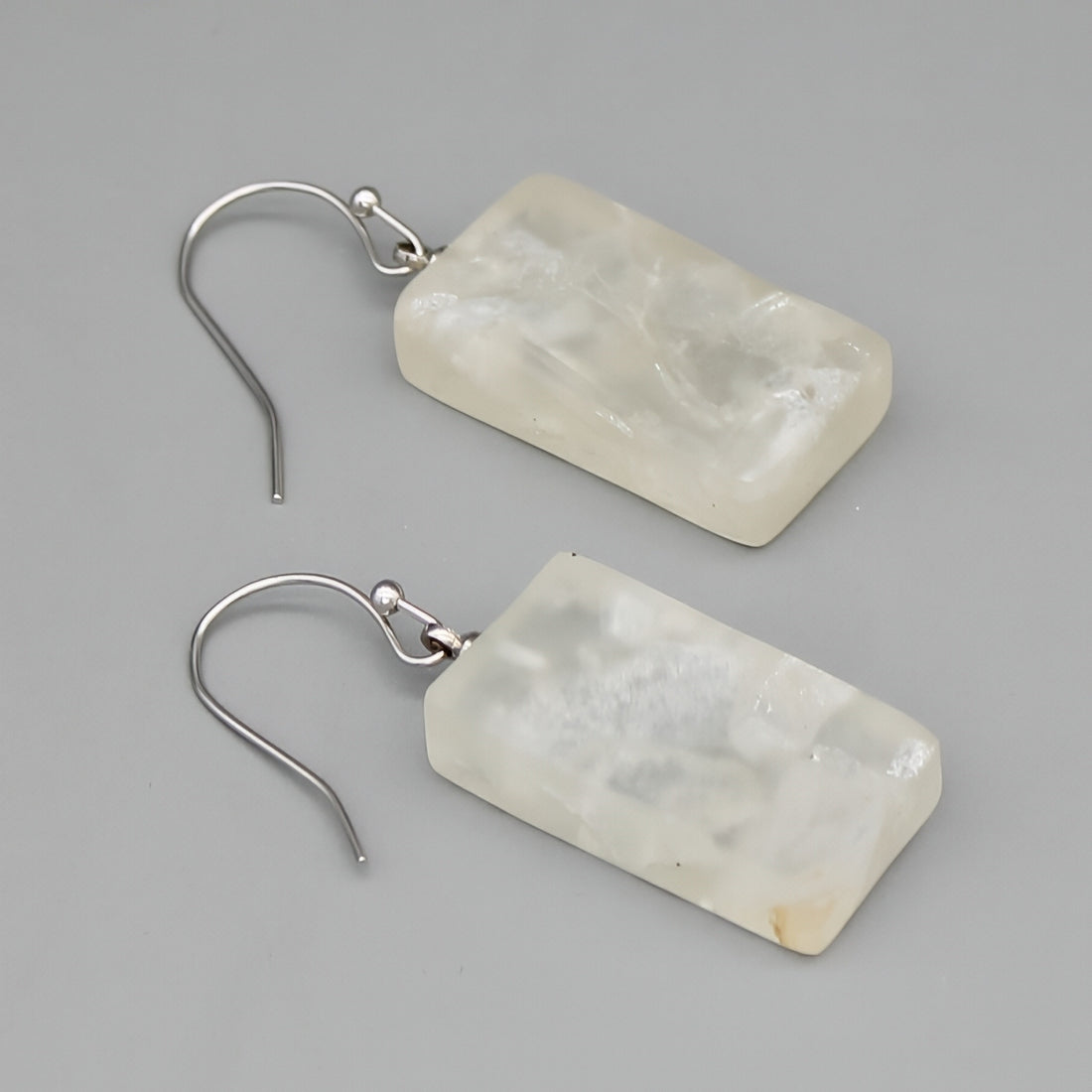 White Watercolor Resin Vega Dangle Earrings