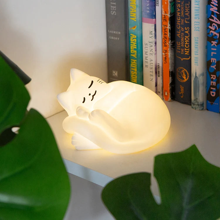 Cozy Cat Porcelain Light