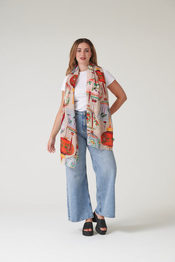 Lanterns Red Scarf