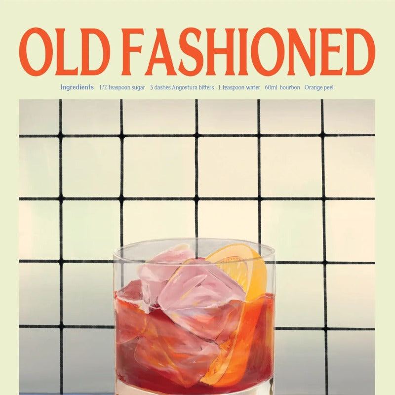 Old Fashioned Cocktail Everyday Greeting Card Detail