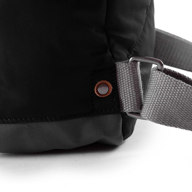 Bantry B Small Sustainable Recycled Nylon Backpack Black Detail Hardware