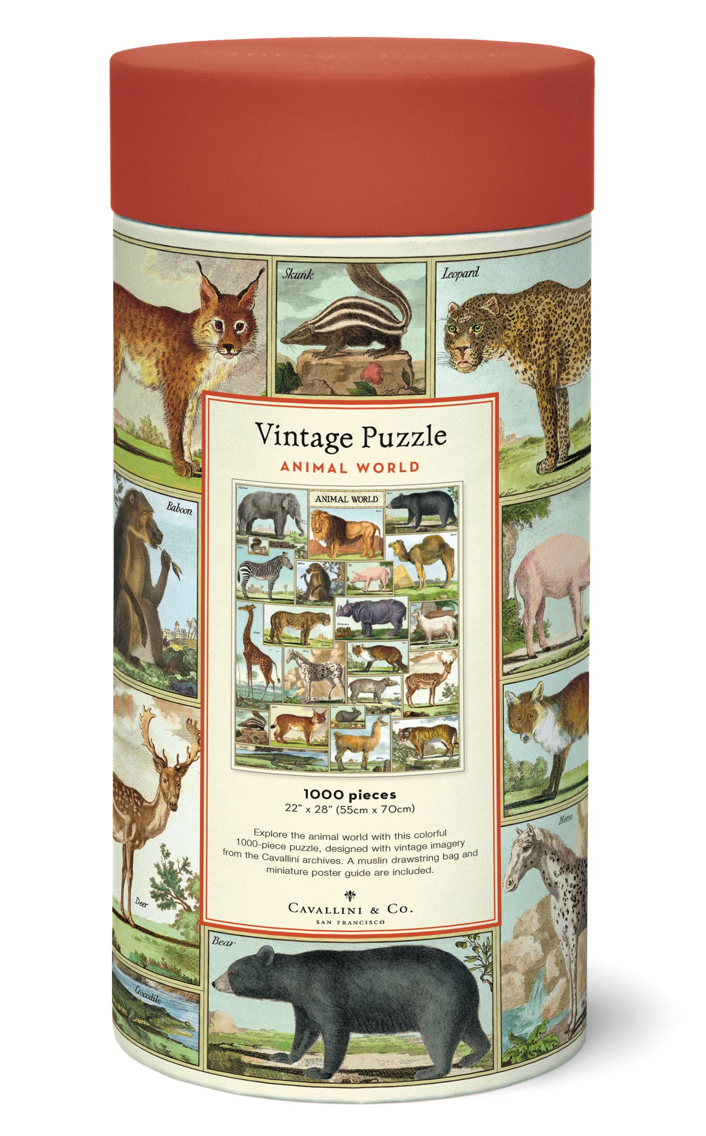 1000-Piece Vintage-Style Puzzle – Animal World