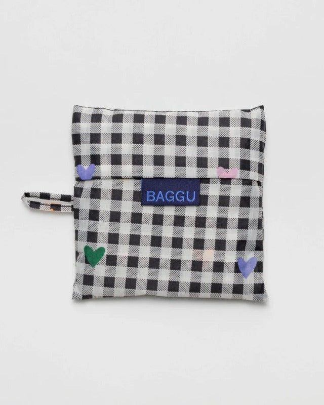 Standard Baggu - Gingham Hearts Pouch