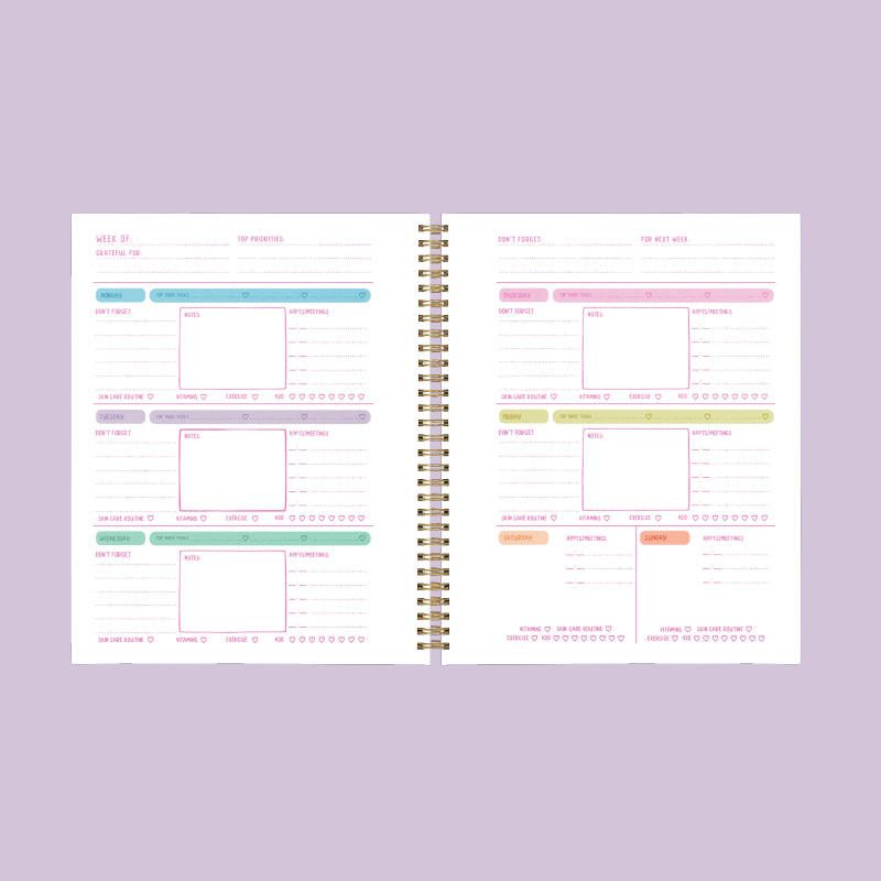 Undated Perpetual Planner - Goal Getter Lite - Trippy Floral Interior Goals