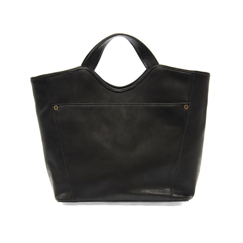 Vegan Leather Top Handle Liz Crossbody Bag - Black