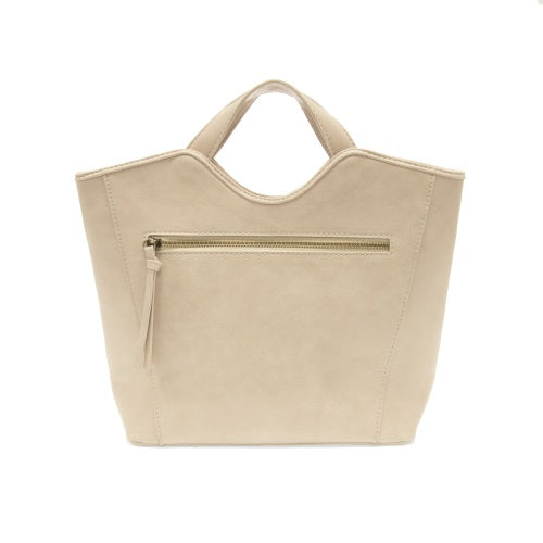 Vegan Leather Top Handle Liz Crossbody Bag Cotton Back Zipper Pocket