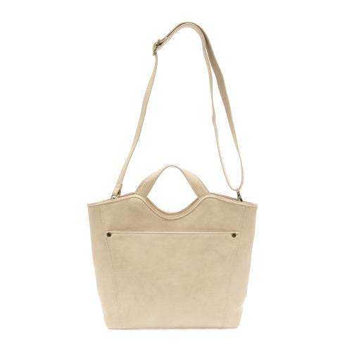 Vegan Leather Top Handle Liz Crossbody Bag Cotton Detachable Strap