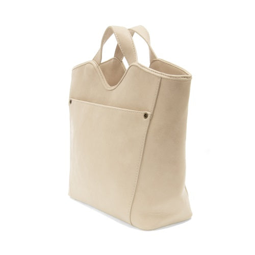 Vegan Leather Top Handle Liz Crossbody Bag Cotton Side Profile