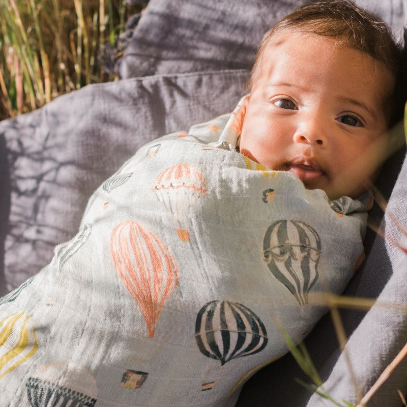 Bamboo Muslin Swaddle Blanket Lifestyle