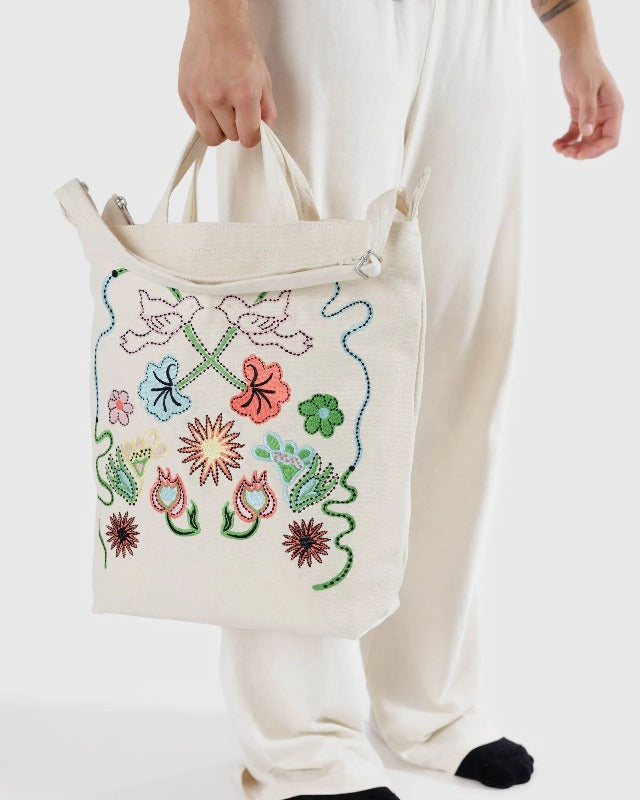 Zip Duck Bag - Embroidered Birds Lifestyle