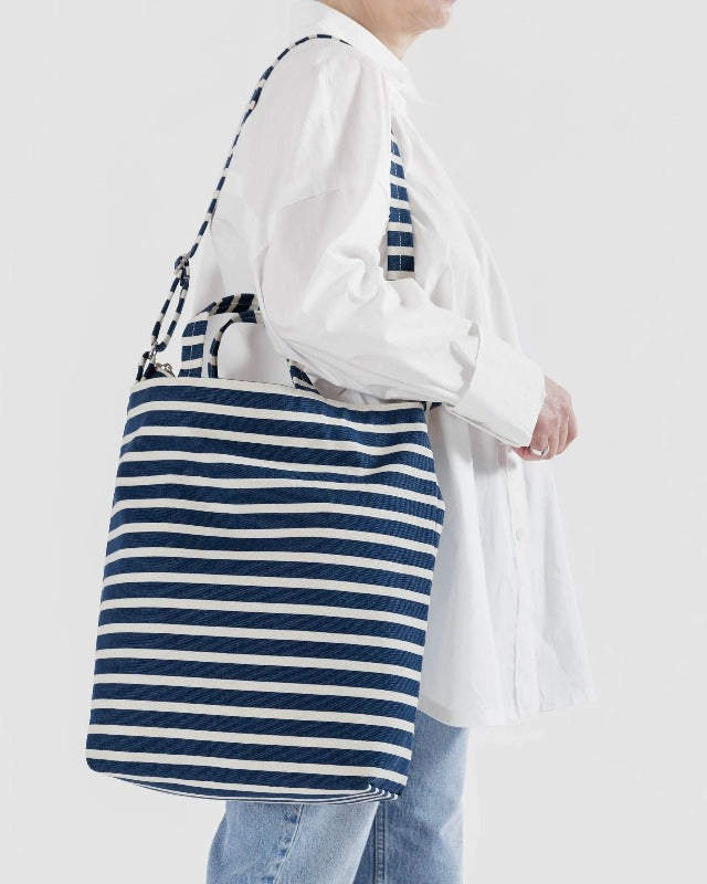Zip Duck Bag - Navy Stripe Lifestyle