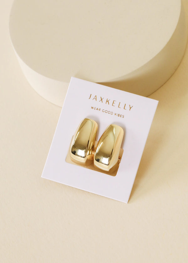 Bold Drop Chunky Huggie Hoop Earrings