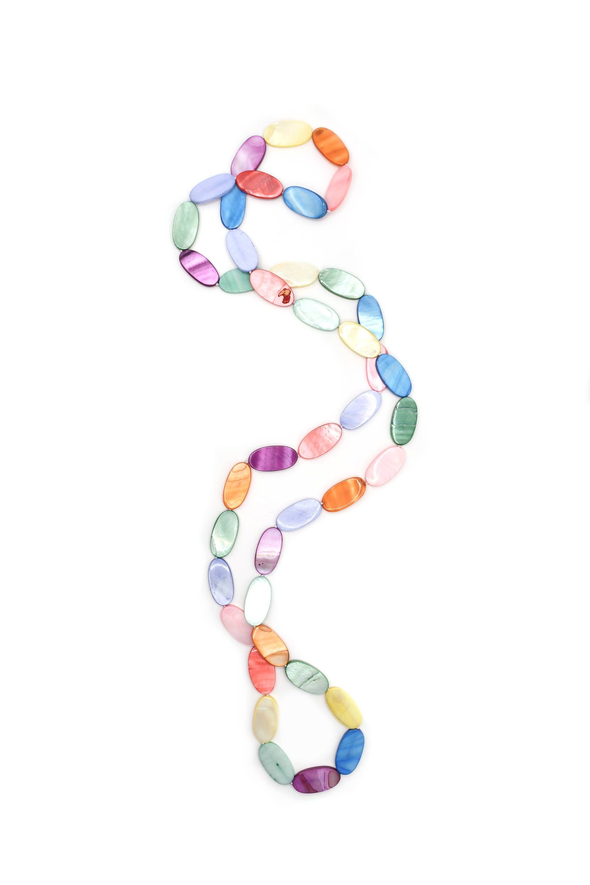 Fruit Salad Single Strand Oval Mother of Pearl Necklace