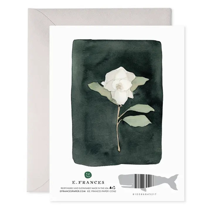 White Flower Deepest Sympathies Watercolor Condolence Card