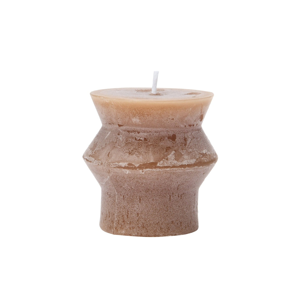 Unscented Totem Pillar Candle 3" H in Cappuccino Brown