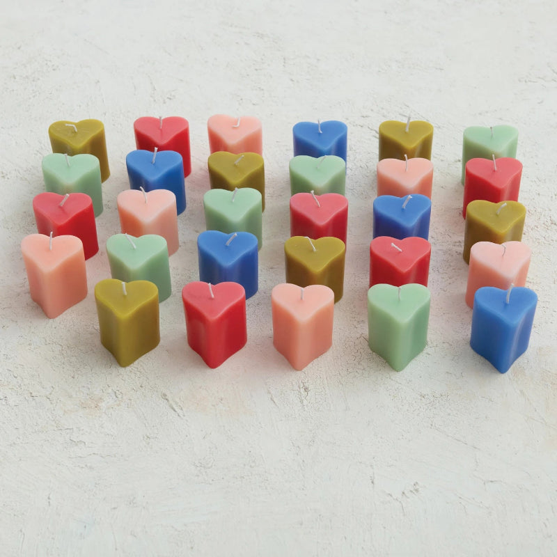 Unscented Heart Shaped Votive Candles Set of 5