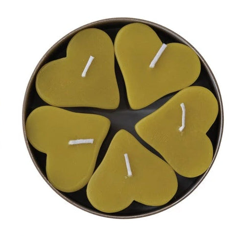 Unscented Heart Shaped Votive Candles Set of 5