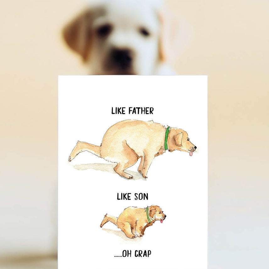 Dog Themed Illustrated Father's Day Greeting Card