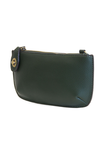 Vegan Leather Mini Crossbody Clutch - Highland Green