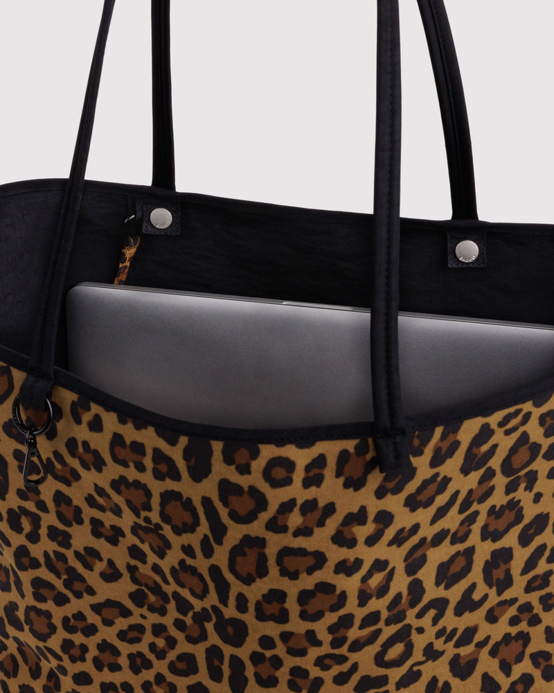 Large Nylon Reversible Tote Bag - Leopard Mix