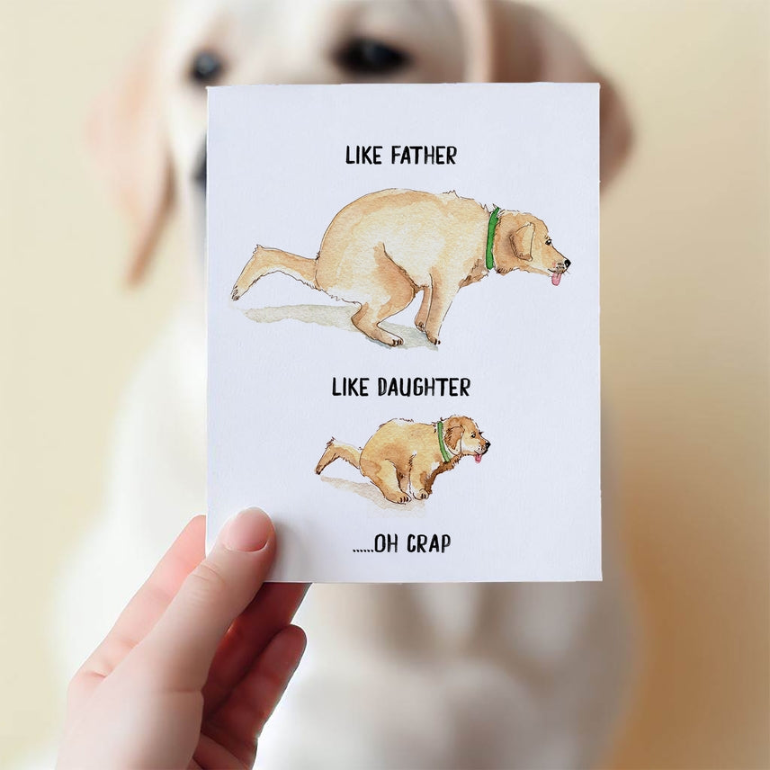 Dog Themed Illustrated Father's Day Greeting Card
