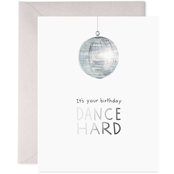 Disco Ball Dance Hard Birthday Card