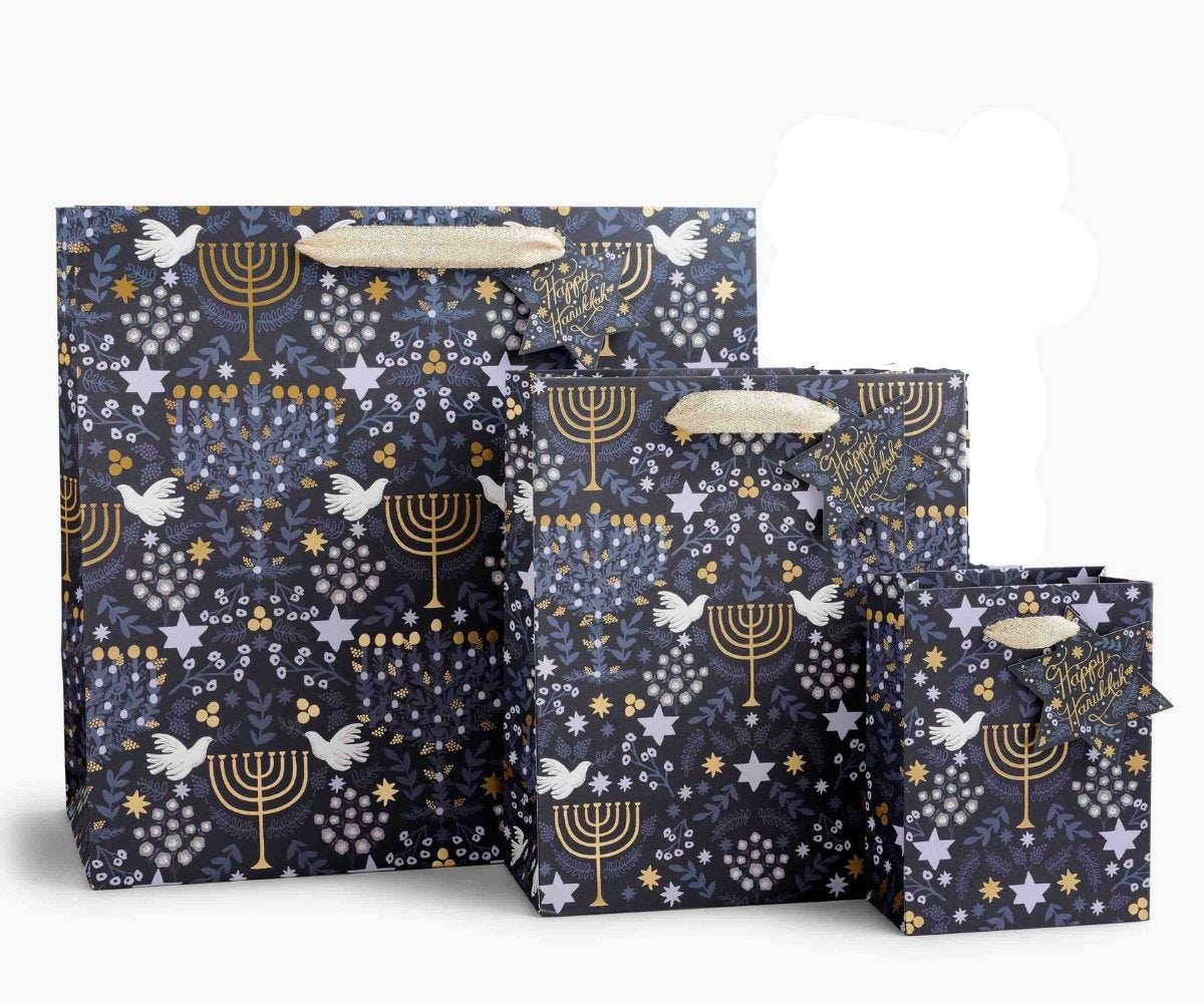 50% Off Final Sale - Laurel Menorah Hannukah Holiday Gift Bag