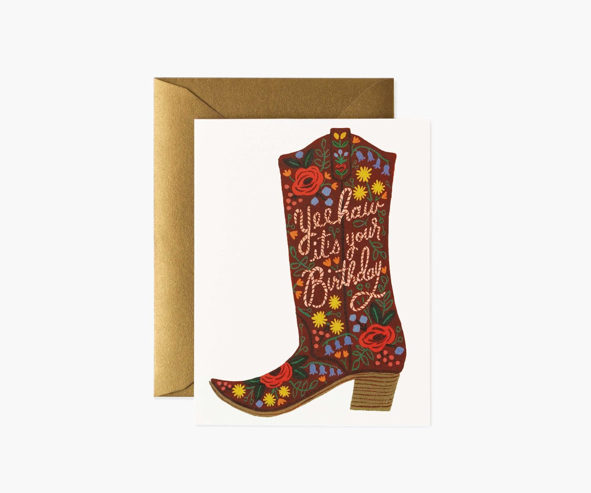 Rifle Paper Co. Birthday Boot Greeting Card