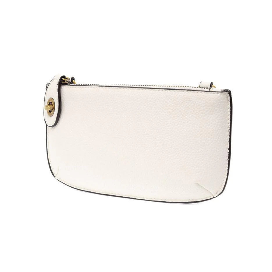 Vegan Leather Mini Crossbody Clutch - White