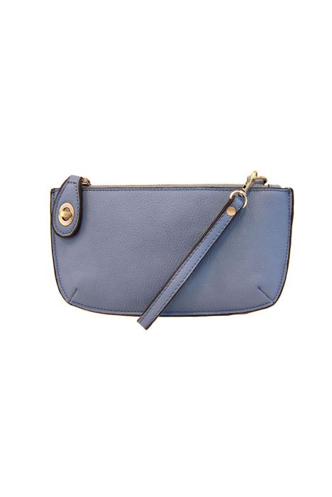 Vegan Leather Mini Crossbody Clutch - Chambray