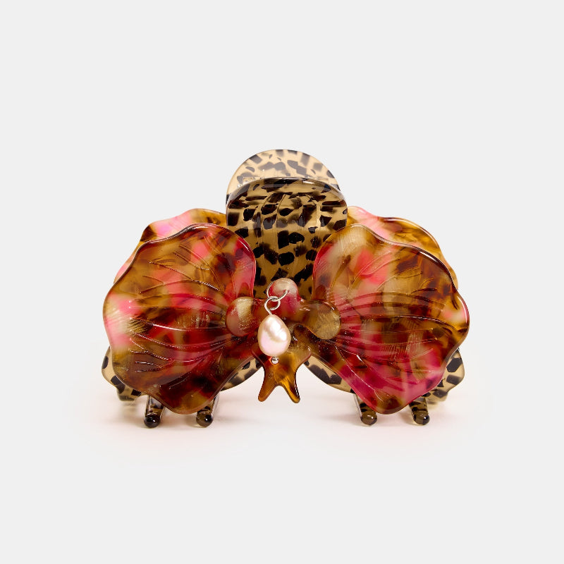 Chunks Orchid Pearl Hair Claw Clip sitting upright on a white background
