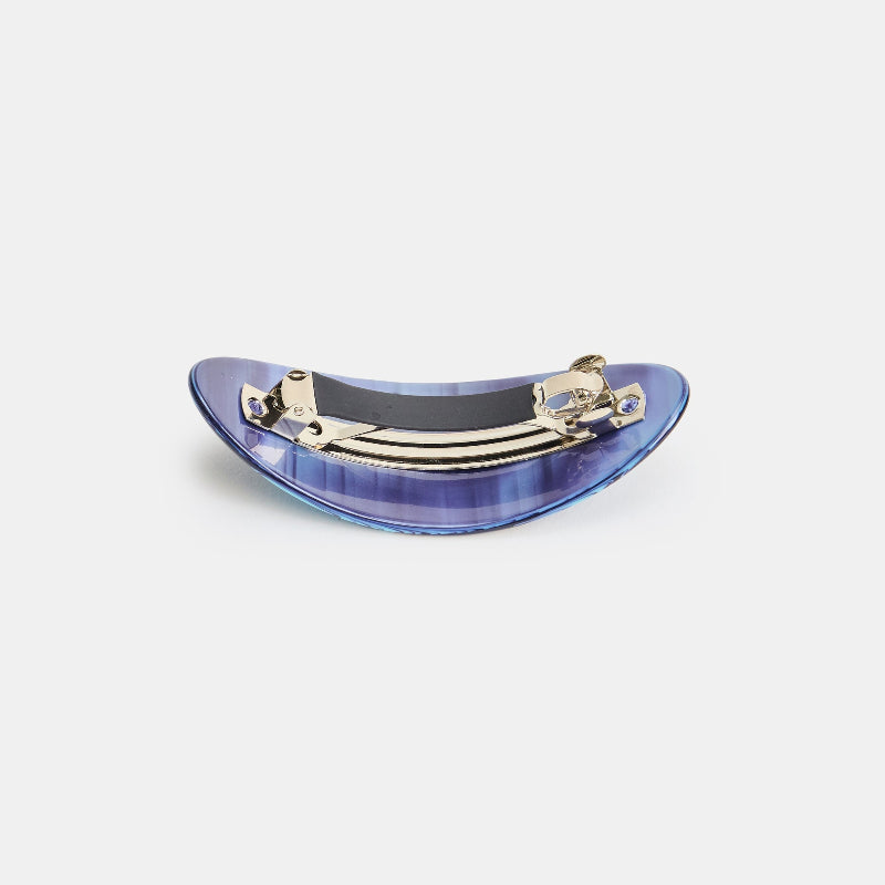 Chunks Oval Hair Clip Barrette in Ripple upside down with the clip facing up on a white background