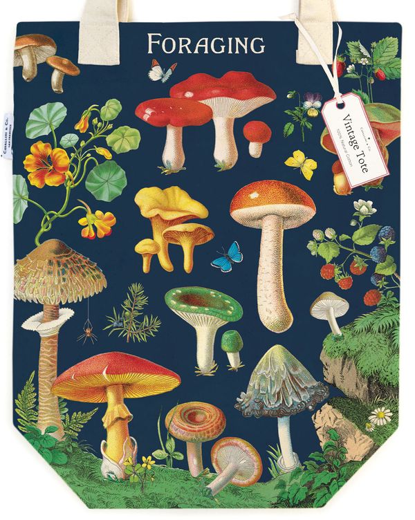 Vintage Print Canvas Tote Bag - Foraging - Hello World Modern Mercantile