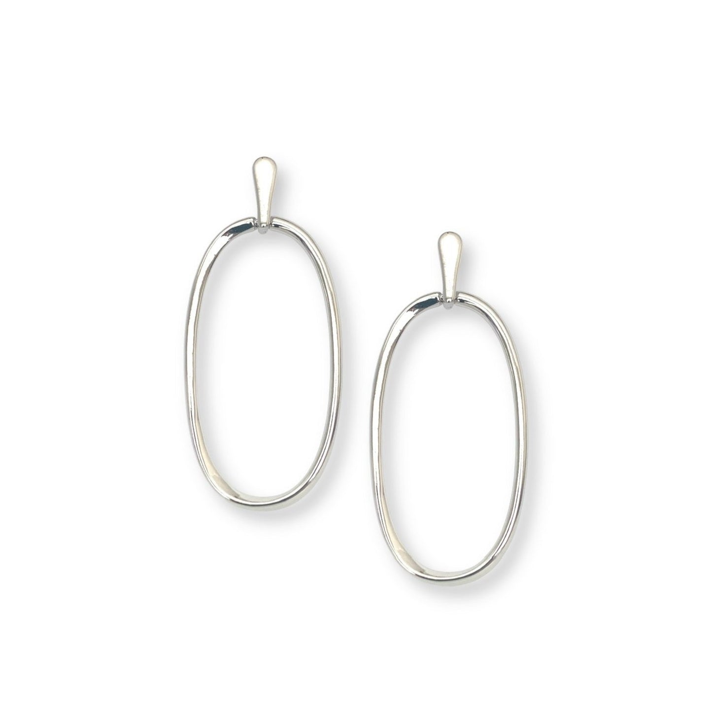 Large Open Oval Drop Earrings