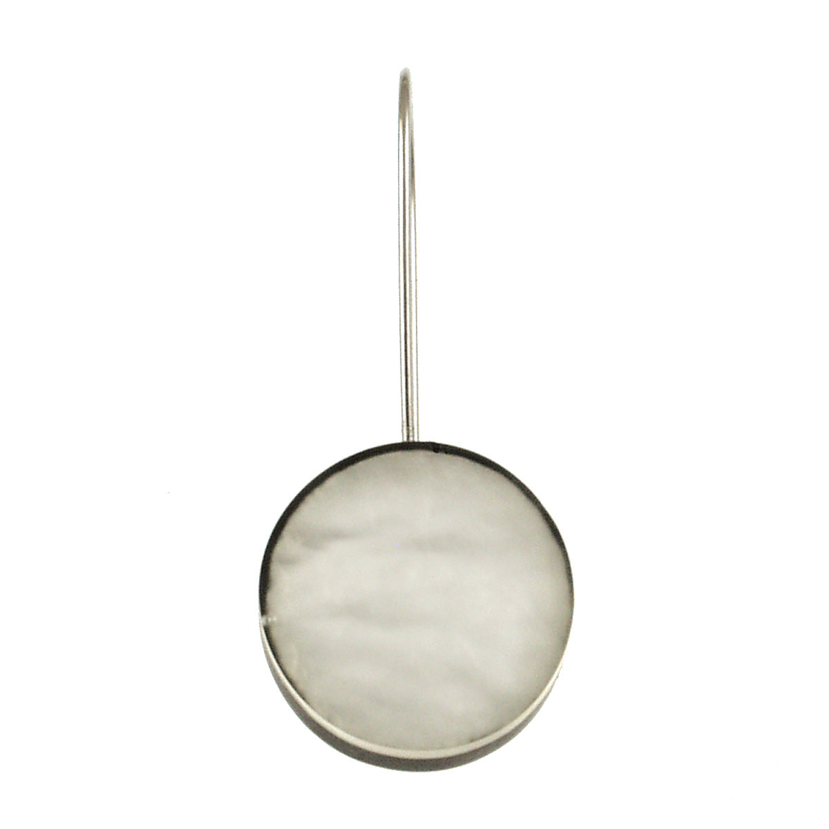 Circle Drop Resin Closed Back Earrings - White