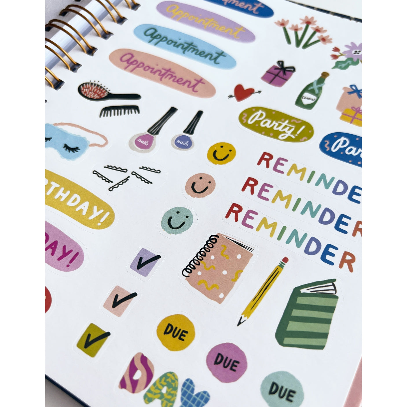 Idlewild Co. 2023 Sun & Moon Spiral Bound Planner - 12 Months. Stickers for organizing included.