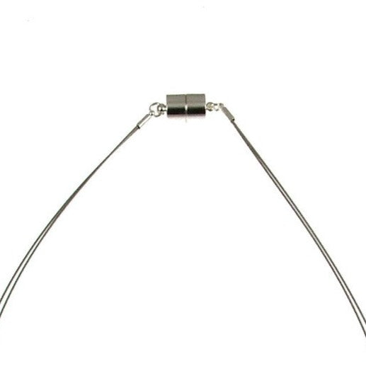 Surgical Steel Hypoallergenic Magnetic Clasp - Dark Grey Light Grey White Color Matte Enamel Leaf Magnetic Clasp Necklace