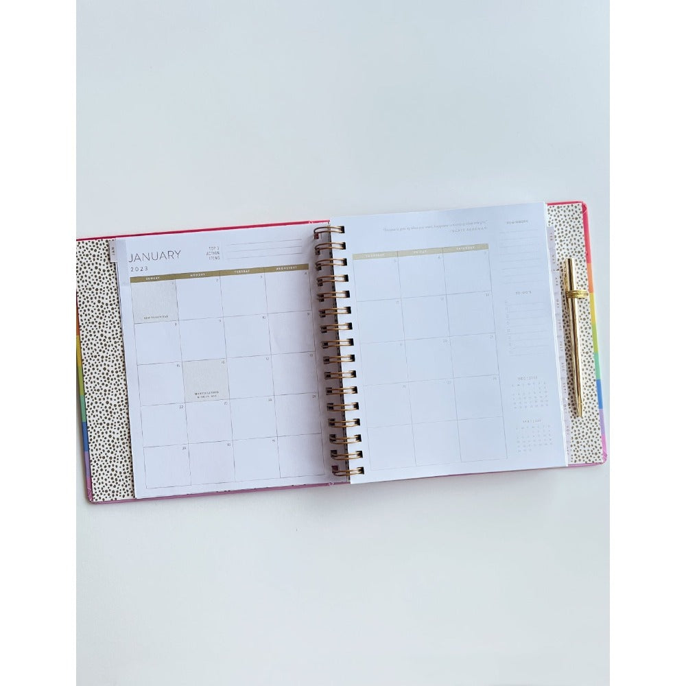 Idlewild Co. 2023 2023 Rainbow Hidden Spiral Planner 12 Month