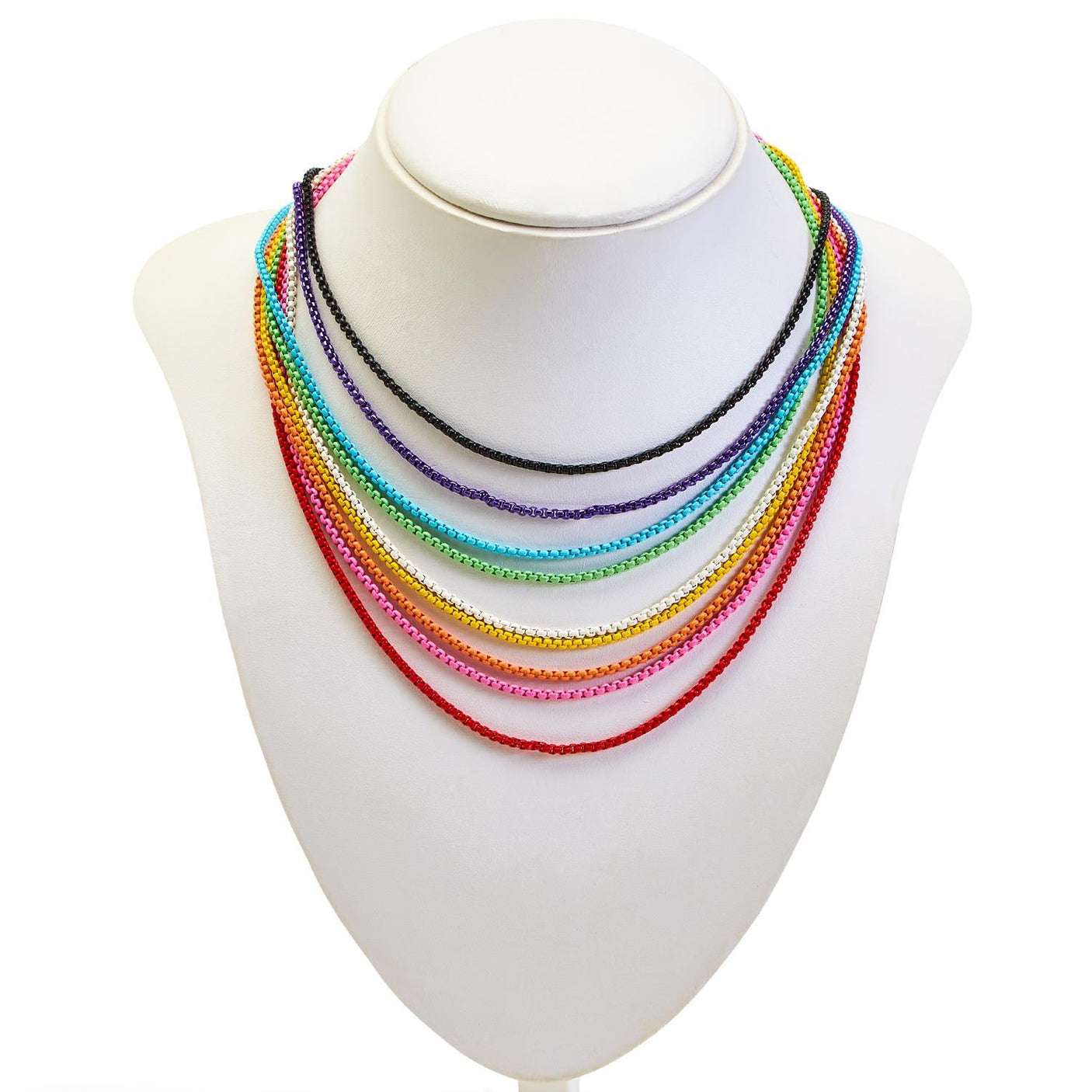 Bright Enamel Coated Chain Necklace