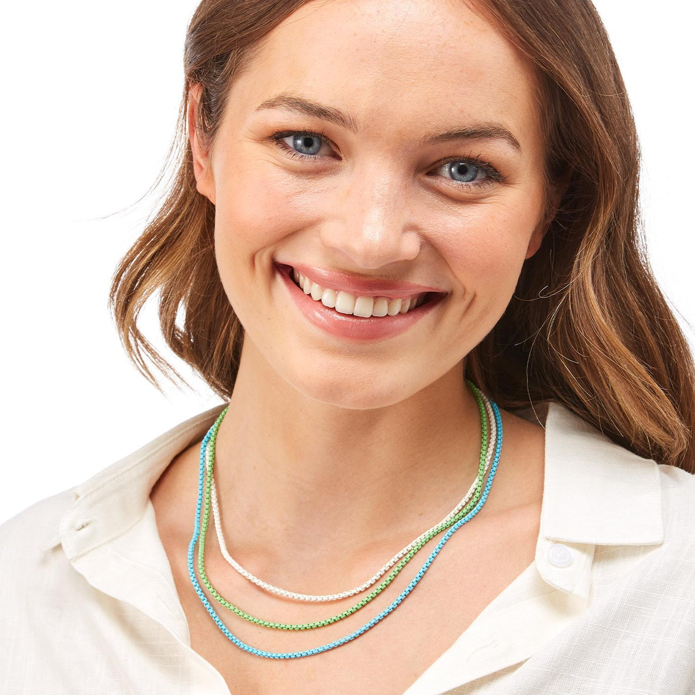 Bright Enamel Coated Chain Necklace