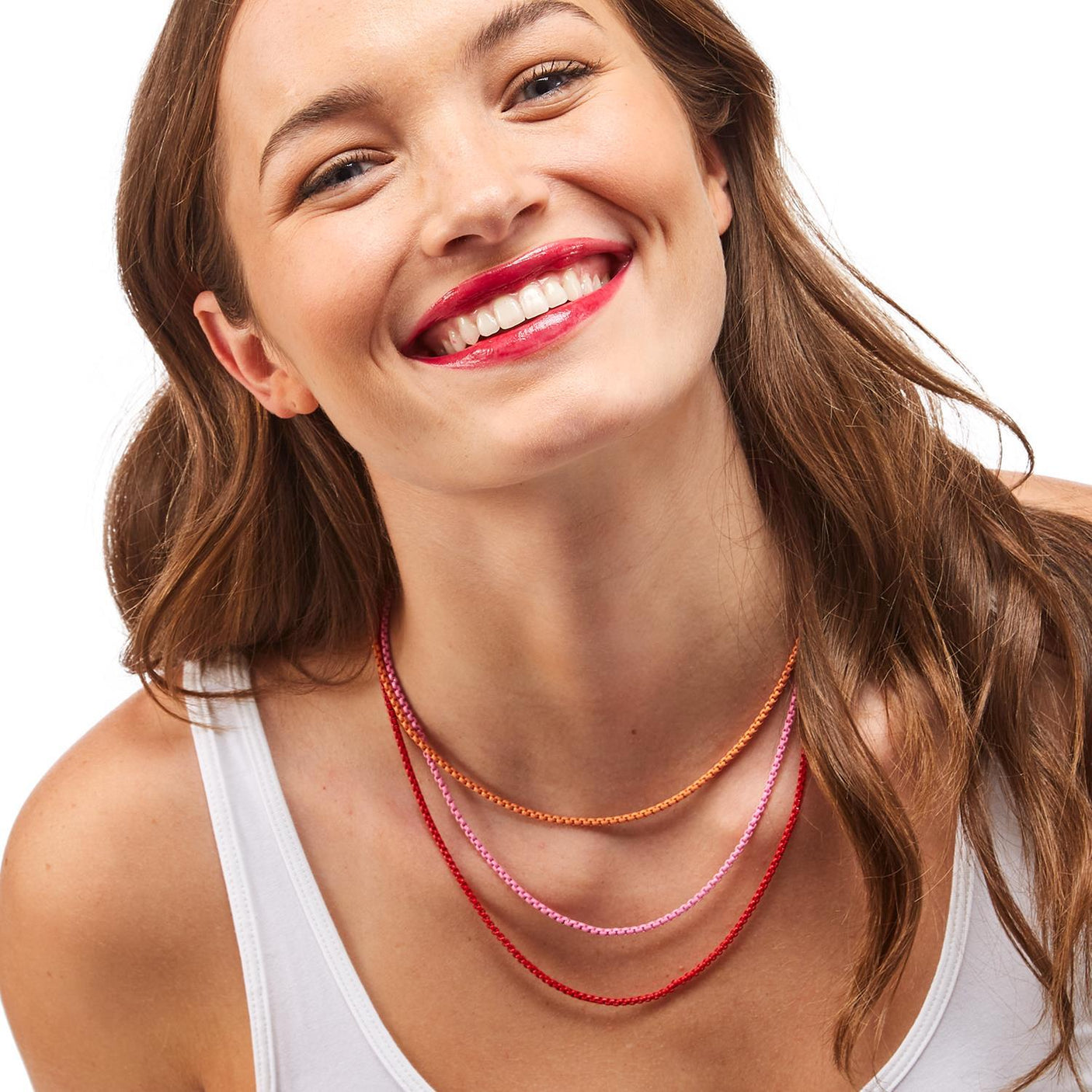 Bright Enamel Coated Chain Necklace