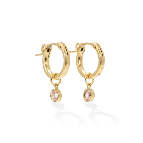 October Birthstone Gold-Filled Hoop Earrings