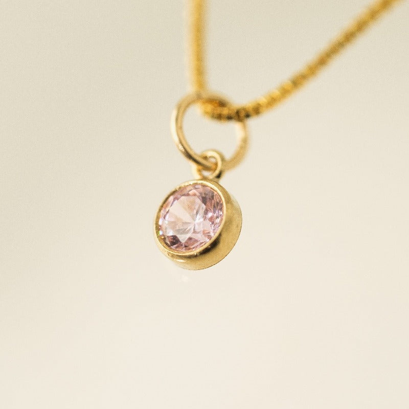 October Birthstone Gold-Filled Charm Necklace