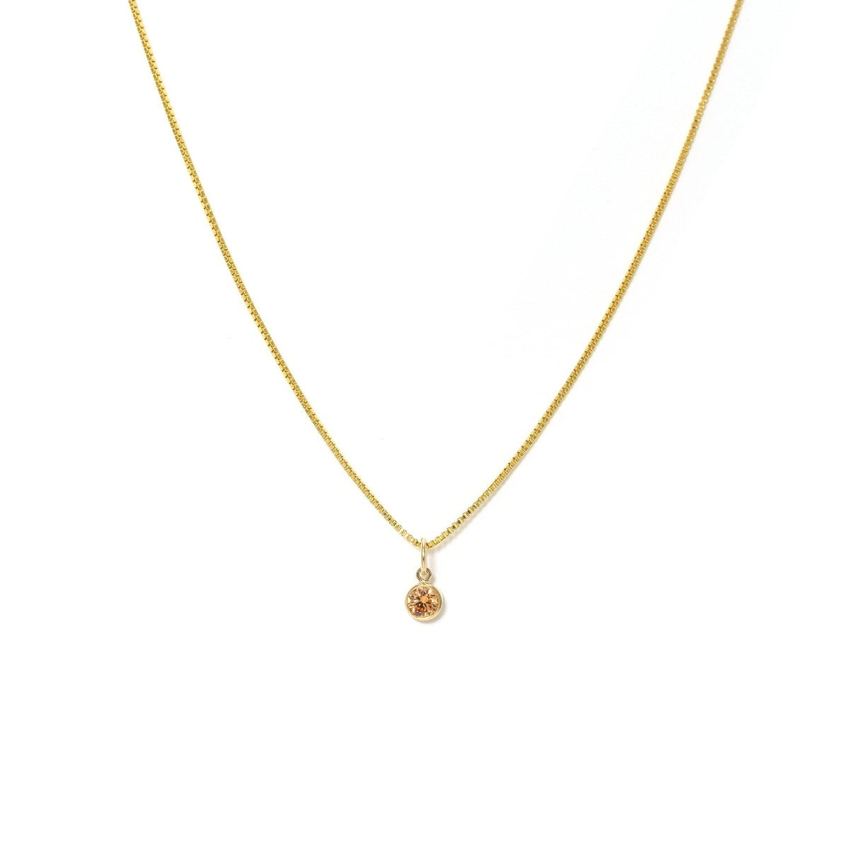 November Birthstone Gold-Filled Charm Necklace